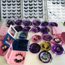 Wholesale Custom Logo Packing Box Hand Made Strip Eyelashes 3D 5D 25mm Real Mink Fur Eyelash